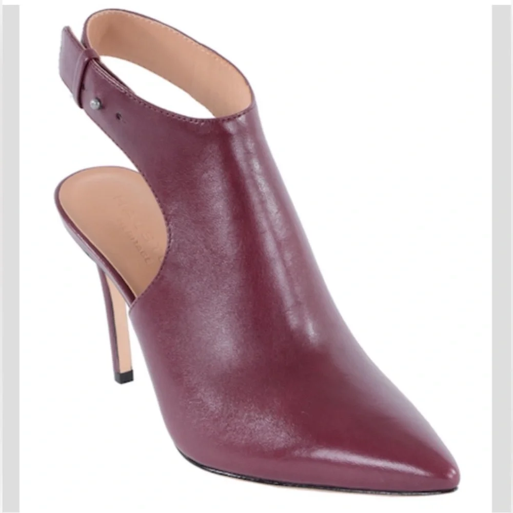 Halston Heritage Betty Leather Slingback Booties - Picture 1 of 12